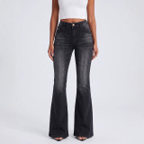 Women’s Slim Fit High-Waist Bell Bottom Denim Pants