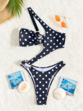 Women’s Solid One-Shoulder Bikini Swimsuit