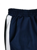 Women’s Color Block Fashion Loose Sports Striped Sweatshirt and Pants Two-Piece Set