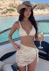 Women Tie Mesh Bikini Swimsuit Three-piece