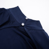 Women's Fall Winter Solid Color Casual Split Long Sleeve Ribbon Low Back Slim Fit Short Jumpsuit