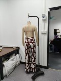 Women's High Waist Geometric Print Wide Leg Pattern Casual Pants
