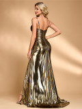 Women's Luxury Strap Slit Evening Gown