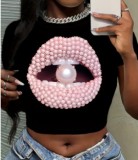 Women's Streetwear Graphic Print Cropped T Shirt