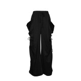 Women's High Waist Loose Harem Pants Pockets Drawstring Waist Casual Pants