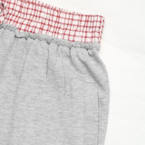 Women Casual Plaid Contrast Wide-leg Pants