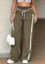 Women's Spring Fall Casual Side Stripe Elastic Waist Drawstring Loose Wide Leg Pants Women's Spring Fall Casual Side Stripe Elastic Waist Drawstring Loose Wide Leg Pants