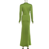 Women Autumn Sexy Cowl Neck Dress