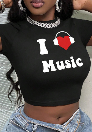 Women's Streetwear Graphic Print Cropped T Shirt