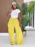 Women's High Waist Loose Harem Pants Pockets Drawstring Waist Casual Pants
