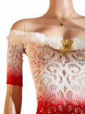 Women Christmas Gradient See-Through Mesh Dress Sexy Christmas Costume Lingerie