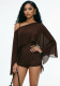 Women's Fall Winter Solid Color Sexy Slash Shoulder Long Sleeve Shawl Strap Drawstring Short Jumpsuit