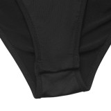 Women Autumn/Winter Sexy Black V Neck Patchwork Lace Long-sleeve Bodysuit