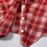 Women Spring/Autumn Striped Plaid Sexy Crop Top Shirt