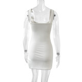 Women Strap Lace Strapless Lace-Up Ruched Slit Sexy Bodycon Dress
