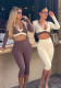 Women Casual Autumn Contrast Color Vest Long Sleeve Top and Pants Three Piece Set