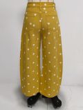 Women Polka Dot Wide Leg Denim Pants