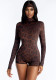 Women Autumn Winter Turtleneck Leopard Print Long Sleeve Romper