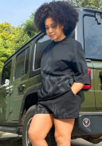 Women Summer Round Neck T-shirt Beaded Shorts Two Piece Set Women Summer Round Neck T-shirt Beaded Shorts Two Piece Set