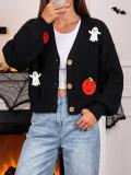 Women Halloween Autumn Winter Pumpkin Casual Outerwear Sweater