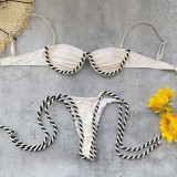 Women Solid Strapless Bikini Sexy Backless Two Piece Swimsuit