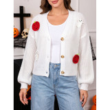 Women Halloween Autumn Winter Pumpkin Casual Outerwear Sweater