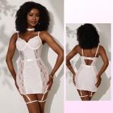 Women Lace Mesh Bodycon Slip Dress