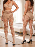 Women Lingerie Lace Ripped Irregular Fishnet Stockings Sexy Black Hollow Out Pantyhose