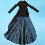 Women Sexy Solid Turtleneck Long Sleeve Ruched Dress