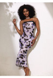 Women Leopard Print Mesh Slip Dress Bell Sleeve Bodycon Mermaid Skirt Two Piece Set