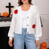 Women Halloween Autumn Winter Pumpkin Casual Outerwear Sweater