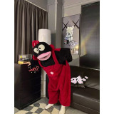Women's Fall Winter Coral Fleece Zip Up One Piece Pajama Cartoon Pumpkin Warm Loungewear