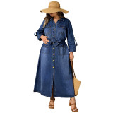 Women’s Plus Size Denim Button Down Denim Dress