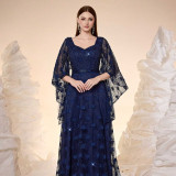 Women’s Formal Party Floral Sequin Long Dress Mother of the Bride Evening Gown