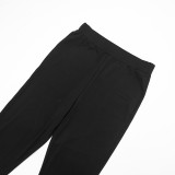 Women’s Fall Tassel Long Sleeve Crop Top Tight Fitting Slim Fit Pants Set
