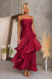 Women’s Elegant Off Shoulder Tiered Strap Dress Formal Party Gown