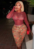 Women’s Leopard Print Sexy Vest Long Sleeve Top Pants Three Piece Set