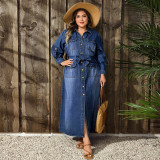 Women’s Plus Size Denim Button Down Denim Dress