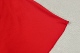 Women’s Red Halter Neck Low Back Slim Waist Pleated Mini Dress