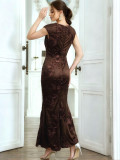 Women’s Sexy Embroidered Mermaid Long Dress Party Evening Dress