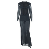Women’s Solid Color Casual Bodycon Strapless Cutout Luxury Long Dress