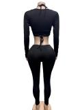 Women’s Solid Color Sexy Lace Up Tight Fitting Bikini Two Piece Swimsuit