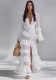 Women’s Spring Chic Solid Color Elegant White Tiered Evening Dress