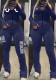 Women’s Streetwear Letter Print Zip Up Long Sleeve Top Yoga Slim Fit Pants Set