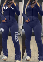 Women’s Streetwear Letter Print Zip Up Long Sleeve Top Yoga Slim Fit Pants Set Women’s Streetwear Letter Print Zip Up Long Sleeve Top Yoga Slim Fit Pants Set