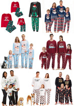 Family Wear Christmas Print Long Sleeve Top & Pants Pajama Set Family Wear Christmas Print Long Sleeve Top & Pants Pajama Set