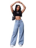 Women Casual Bell Bottom Denim Pants