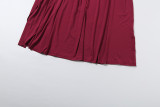 Women Summer Slash Shoulder Solid Sexy Sleeveless Dress