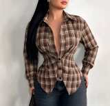 Women Plaid Long Sleeve Shirt