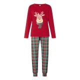 Family Wear Christmas Plaid Print Long Sleeve Top & Pants Pajama Set